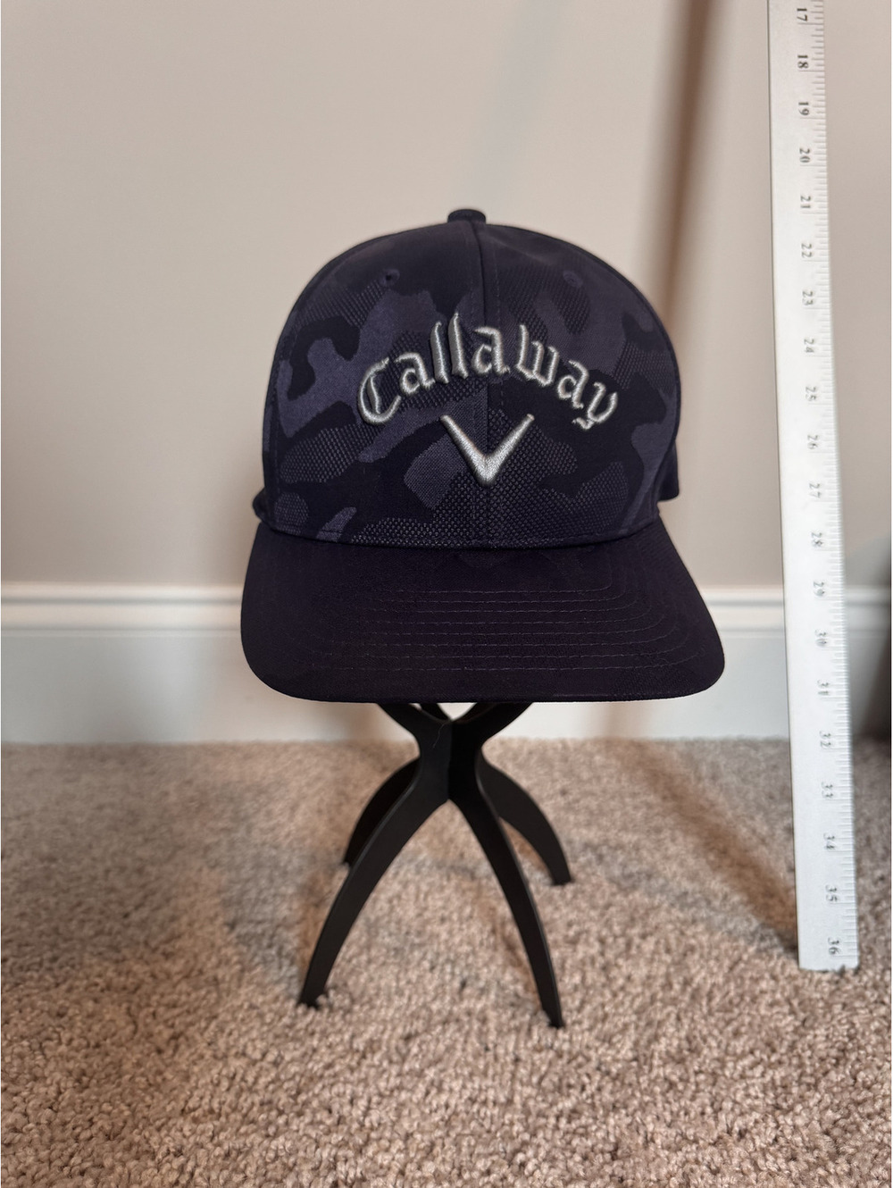 Callaway Golf Hat Men's Camo Flexfit 110 Snapback Cap Black Gray Adjustable